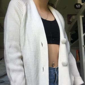 White Sweater Cardigan